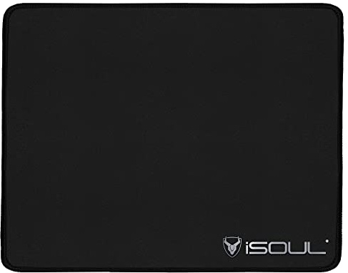 iSOUL Mouse Pad, Mice Pad with Non-Slip Rubber Base, Mouse Mats for Computers Durable Stitched Edges, Neoprene Smooth Surface for Laser and Optical Mouse Mat, Black