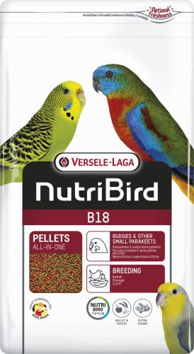Versele-Laga NutriBird B18 | 3 kg | Alimento complementario para periquitos y otras pequeñas cotorras | Para el bienestar general | Con prebióticos y 35% de mijo