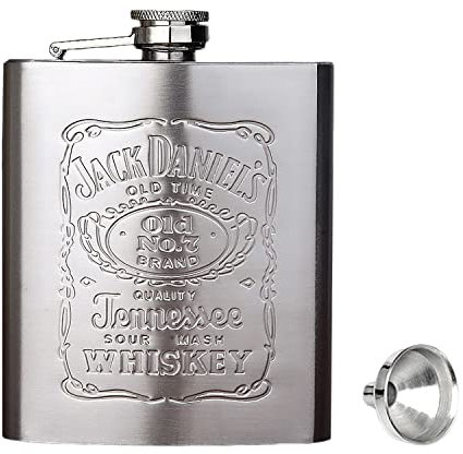 lilibaby Fiaschetta Acciaio, Fiaschetta per Whisky, Escursione, Viaggio 199ml, Rosso, Acciaio Inossidabile, Senza Finitura