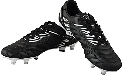 VIZARI Valencia SG Chaussures de football pour homme et femme – Chaussures de football et de rugby avec crampons en métal – Chaussures de football durables pour adulte avec semelle intérieure