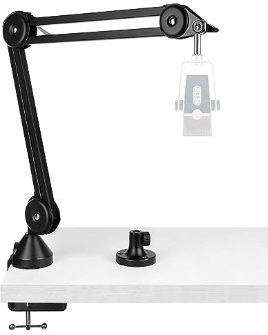 Geekria for Creators Mikrofonarm kompatibel mit AKG Lyra Ultra-HD, P120, P220, C214 Mikrofonarm-Montageadapter mit Tischplattenhalterung, Aufhängeständer, Mikrofonscherenarm, Tischhalterung