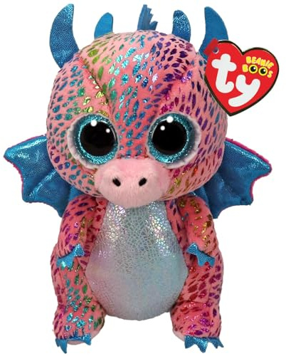 TY Flint Dragon Beanie Boo Regular – Squishy Beanie Baby Soft Plush Toys – Collectible Cuddly Fylld Teddy
