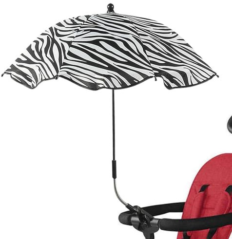 Kinderwagen-Sonnenschirm – Sonnenschirm für Kinderwagen – Sonnenschutz für Kinderwagen mit Klemme, Clip für Kinderwagen, Sonnenschirm, UV-Schutz für Kinderwagen, Kinderwagen (Zebramuster)