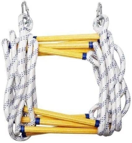 LUMSGN Échelle de Corde, échelles de Secours, échelle de Secours pour Maisons de 3 à 4 étages, échelle de Corde avec Mousqueton et Crochet, échelle de sécurité Souple pour Enfants et Adultes, évacu