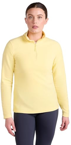 Mountain Warehouse Camber Half Zip Women's Fleece - Lightweight, Warm & Cosy Half Zip Sweatshirt - Best for Spring Summer, Camping, Outdoors, Travelling & Hiking Pale Yellow (Plain) M