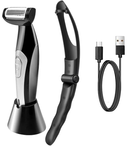 Menigrientes Del Cabello Corporal - Razor De Afeitar De Espalda, Cuidado Del Cabello En El Pecho, Uso De Seco Húmedo, Agarre Largo Para Un Alcance Extremo | Peado Rápido Y Cómodo.