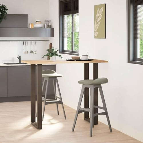 Tidyard Gambe per tavolo da bar, struttura robusta in acciaio verniciato a polvere, design pratico con piedini regolabili, 50x(110-111) cm, per montaggio facile e stabilità su pavimenti irregolari