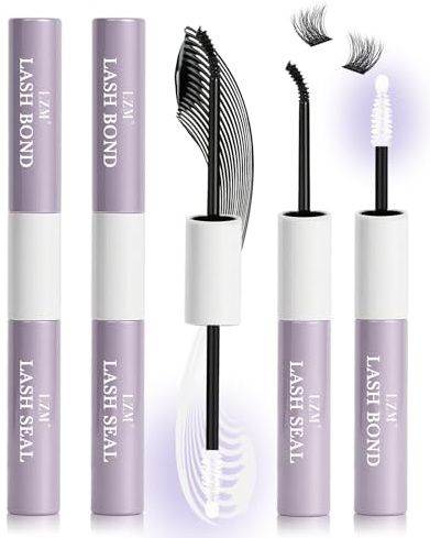 LZM Sellador Adhesivo Para Pestañas - Tipo De Secado Rápido Pegamento Pestañas Pelo A Pelo Impermeabilización Duradera Adhesivo Para Postizas 02(5ML+5ML-Paquete De 2)
