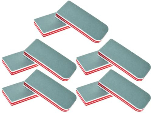 NULYLU 10 Unidades Bloque Pulidor Uñas Doble Cara Rojo Corazón, Esponja para Manicura y Pedicura, Herramienta para Decoración y Limado, Buffer Uñas Profesional para Acabado Brillo