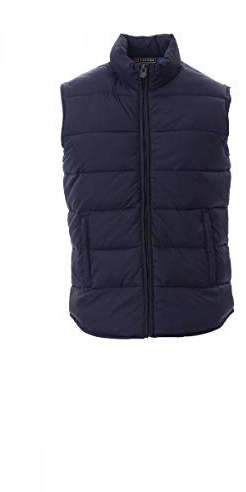 PAYPER Memory Gilet Giacca da Uomo 100% Poliestere Imbottito Effetto Piuma Tasche Esterne Zip Coperte (Blu Navy/Blu Royal, 3XL)