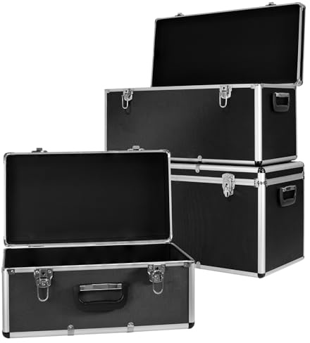 Kit Set 3 Alluminio Cassetta Cassa Scatola degli Attrezzi Conservazione Nero Trucky