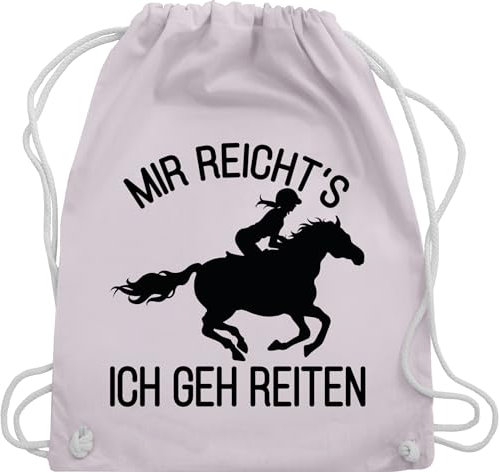 Turnbeutel Rucksack - Pferde - Taschen - Mir reichts ich geh reiten - Unisize - Pastell Rosa - reiterzubehör stalltasche pferd pferdeliebhaber horse juterucksäcke reitsport zubehör pferdebeutel