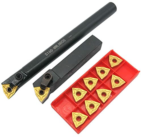 5/8 Zoll Drehmaschine Excircle Indexable Hartmetall Drehwerkzeug Halter MWLNR1616H08 + Metall Drehmaschine interne Bohrstange S16Q-MWLNR08 + indexierbare Hartmetalldreheinsätze WNMG431(WNMG080404).