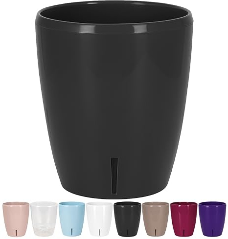 Santino ORCHIDEA Pot à Orchidée à Arrosage Automatique avec Système de Dèche et Indicateur de Niveau d'eau (Diamètre 12 cm, 1,3 L, Anthracite)