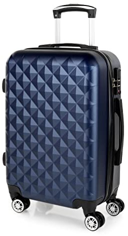 ITACA - Maleta de Cabina 55x40x20 - Maletas De Viaje Cabina Rígidas Trolley con 4 Ruedas Dobles para Avion Ligera Equipaje De Mano Candado de Combinacion TSA. Compatible Ryanair, Azul