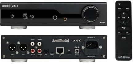 Gustard Audalytic AH90 AK4499EX+AK4191 Streamer, XMOS XU316 DSD512/768kHz USB DAC, RCA/XLR Balanced DAC with 4.4mm/6.35mm Headphone Output FPGA MQA DAC Streamer (Black)