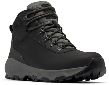 Columbia herr Newton Wander Leather Mid Rise trekking och vandringskängor, Svart grill, 44 EU