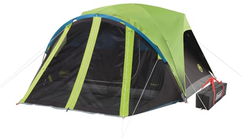 Coleman Carlsbad Dark Room Tent with Screened Porch, 4/6 Person Tent Blocks 90% of Sunlight to Keep Inside Cool, Weatherproof Shelter with Easy Setup, Made of PFAS-Free Materials