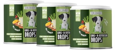 TIERLIEBHABER – 3X Gras- & Kotfresser Drops mit Ulmenrinde für Hunde – Tierärztlich entwickelt – Hilft gegen Sodbrennen Hund – Angereichert mit Moor und Fenchel – je ca. 150 Drops