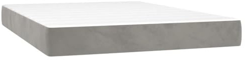 vidaXL Materasso a Molle Grigio Chiaro 120x210x20 cm in Velluto, Materasso, Materasso da Letto, Materasso da Letto con Cerniera
