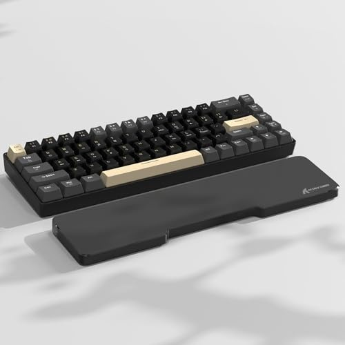 ATTACK SHARK Repose-Poignet en Acrylique CNC à 68 Touches, Repose-Paume Transparent, pour Clavier Mécanique Compact de Gaming à 60%, Support Ergonomique pour Poignets, pour Bureaux et Maisons - Noir
