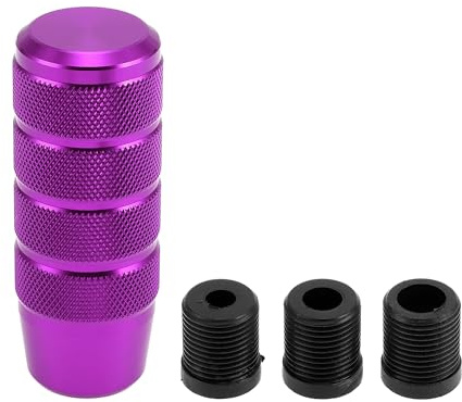INFINAUTO 9.5cm Car Shift Knob with 3 Adapter Aluminum Alloy Purple | Universal, for Automatic and Manual Vehicle, Gear Shifter Knob, with 3 Adapter, Aluminum Alloy, Purple