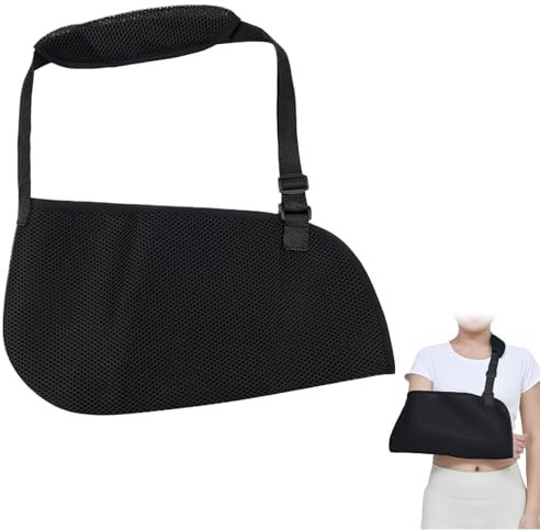 Qianeffort Lightweight Arm Sling,Arm Sling for Shoulder Injury,Sling for Arm Support for Hand Injury Elevated,Adjustable Shoulder Sling,Arm Sling for Elbow Injury(Black)