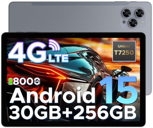 DOOGEE Tab G6 2025 Android 15 Tablet 11 Pulgadas, Tablet con Tarjeta Sim 30GB RAM+256GB ROM(TF 2TB), 8000mAh|Cámara 13MP|Octa-Core T7250|Widevine L1|Netflix|Dual 4G|WiFi 5|Bluetooth 5.0|GPS