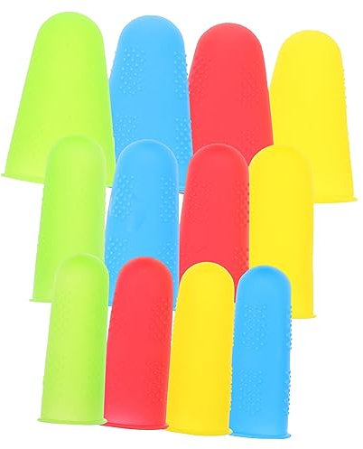 YOSADIER 12stücke Silicone Fingerschutz Rutschfeste Fingerhülsen Für Gartenarbeit Handwerk Und Küche Atmungsaktive Bequeme Silikon-fingerprotektoren Für Empfindliche Teile Und Schmuck