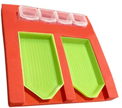 BEBEMOKO 4pièces Boîte De Rangement Pour Outils De Peinture Diamant Plateau De Tri Pour Perles Et Strass Avec Support Et Plateaux Amovibles