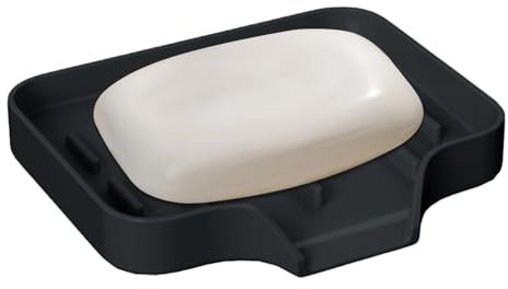 Draining Soap Dish - Sponge Drainer for Bathtub - Space-Saving Silicone Soap Drain Holder for Shower, Bathtub, Bathroom, Home, Sink, Kitchen