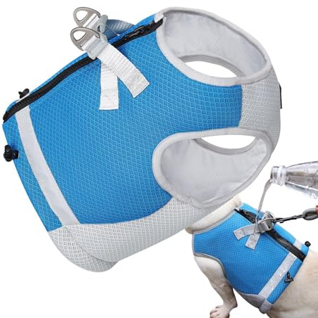Arnés de refrigeración para perro, arnés de tela refrescante de 3 capas para perro, tiras reflectantes cómodas para la seguridad, chalecos para cachorros con hebilla ajustable para entrenamiento