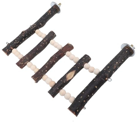 Cocoarm Échelle à Oiseaux, Jouet D'échelle d'escalade en Bois Suspendu à Cage, pour Perroquet Calopsitte, Petits Accessoires de Cage pour Animaux de Compagnie