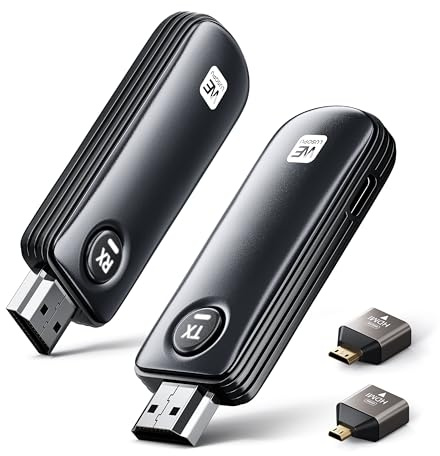WELUSOPU Wireless HDMI Transmitter and Receiver Kit, 2.4G+5.8G Lungo Raggio Extender, 1080P Plug&Play HDMI Wireless, Portable 50M Stable for Video and Audio from PC/Laptop/Box to Monitor/TV/Projector