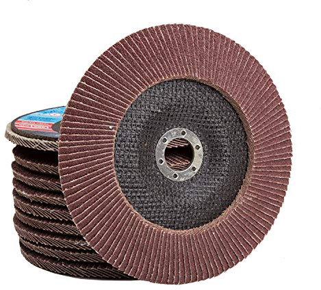 10 Stück Set Falon Tech Fächerscheiben ø 115 x 22.2 mm K60 Braun Schleifscheiben Schleifmop Flap Disk für Winkelschleifer Schleifteller Schleifscheibe Korn P60