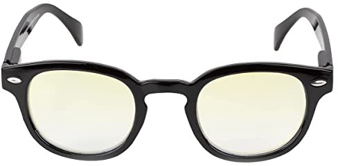 Contacta, Blue Block, Occhiali da Computer per Uomo e Donna, Protezione dalla Luce Blu di Schermi Luminosi, Visione Naturale, Diottrie Neutro, Colore Nero, Confezione con Sacchetto Portaocchiali, 29g