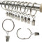 Anelli Tende,Clip per Tende,40 Pezzi Gancetti Facile Aprire e Chiudere,35mm Diametro Interno,Anello per Argento Tenda con Clip Set Antiruggine Metallo