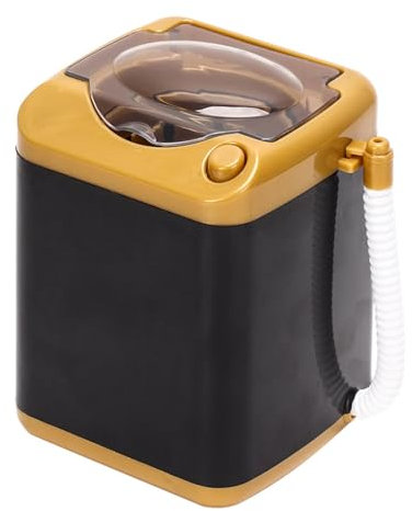 Uxsiya Mini Washing Machine Electric Makeup Brush Cleaner Automatic Kids Toy Mini Washing Machine for Makeup Sponges (Gold)