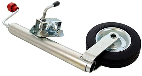 Alko - Ruota di supporto + fascetta di serraggio 150 kg, portata 48 mm, diametro ruota di timone, ruota di prua per rimorchio Alko