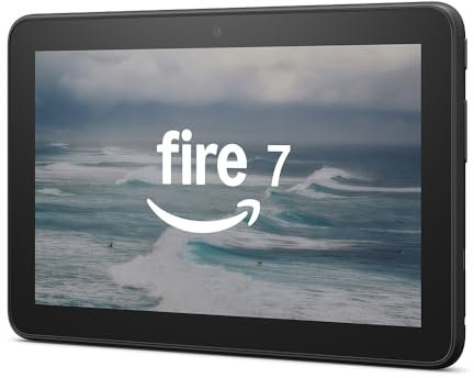 Fire 7 tablet, 7” display, 16 GB, latest model (2022 release), Black without Ads