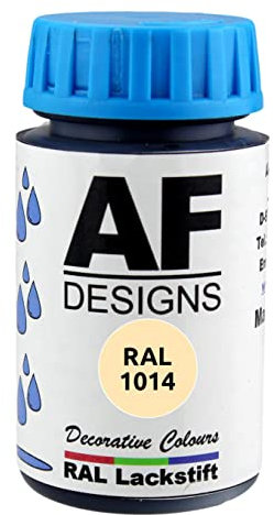 Alex Flittner Designs Vernice RAL 1014 Avorio Opaco 50 ml per Legno, Metallo, Mobili, Bagno - Vernice di Ritocco e Riparazione
