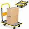 GiantexUK Folding Hand Sack Truck, 150KG/300KG Capacity Heavy Duty Platform Trolley with Wheels & Handle, Flatbed Dolly Cart for Home Office Shop Garage Warehouse (73x49x83cm, 150KG, Yellow+Black)