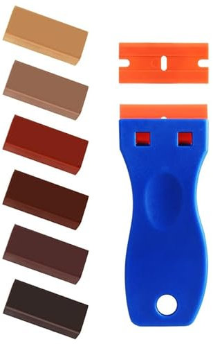 Hartwachs Reparaturset, Holzwachs Reparatur Laminat, Parkett, Fliesen, Vinyl, Linoleum Reparaturset, Möbel Boden Reparatur Wachskitt zum Kratzer Schäden Loch Ausbessern Reparieren Sie Ganz Einfach