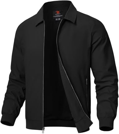 Rdruko Men's Lightweight Smart Casual Lapel Jacket, Black M