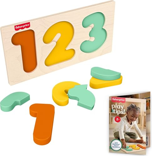 Fisher-Price Wood Montessori Learning Activity 1-2-3 Puzzle