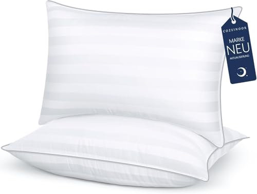 COZSINOOR Kopfkissen 40x80 2er Set mit 800g Kissen Füllung pro Kopfkissen, Kissen 40x80 2er Set mit Doppelte Hohlfaser, Schlafkissen für Allergiker für Seitenschläfer, Rückenschläfer, Bauchschläfer