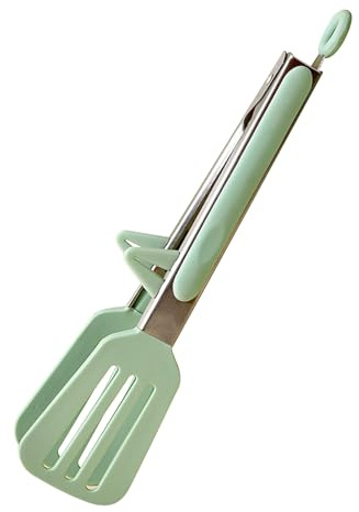 Pinze da cucina in silicone e acciaio inox, 22,9 cm/30,5 cm, pinze per alimenti, pinze da cucina per cucinare, friggitrice ad aria, barbecue, insalata, verde