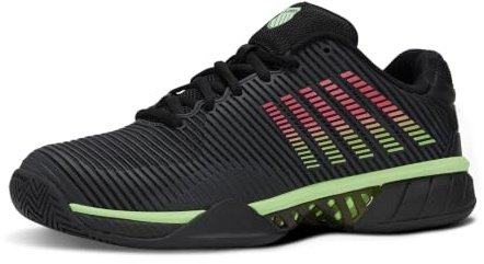 K-Swiss Tennis Men's Hypercourt Express 2 Hb Tennis Shoes, Black/Soft Neon Green/Neon Lav, 8.5