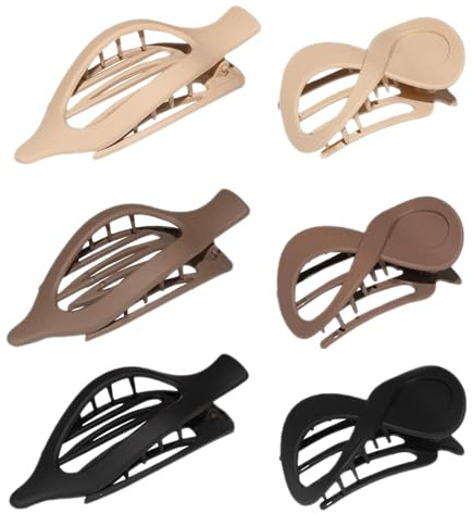 Jukeoiu Pinza plana para mujer, pinzas horizontales de plátano, antideslizantes, pinzas para el pelo, cómodas y vintage, accesorios para la cabeza, para familiares, amigos, colegas