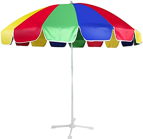 Garden Pool Umbrellas Large Outdoor Sun Umbrella, Commercial Long Handle Umbrella,Beach Parasol with Base 210604